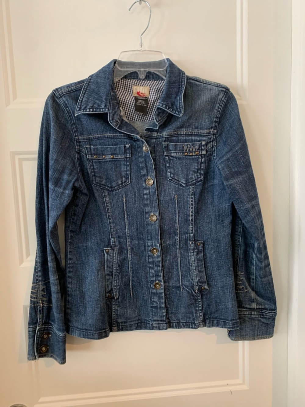 Cinq Point , fitted cut  Dark Blue Denim Jacket with Button Front